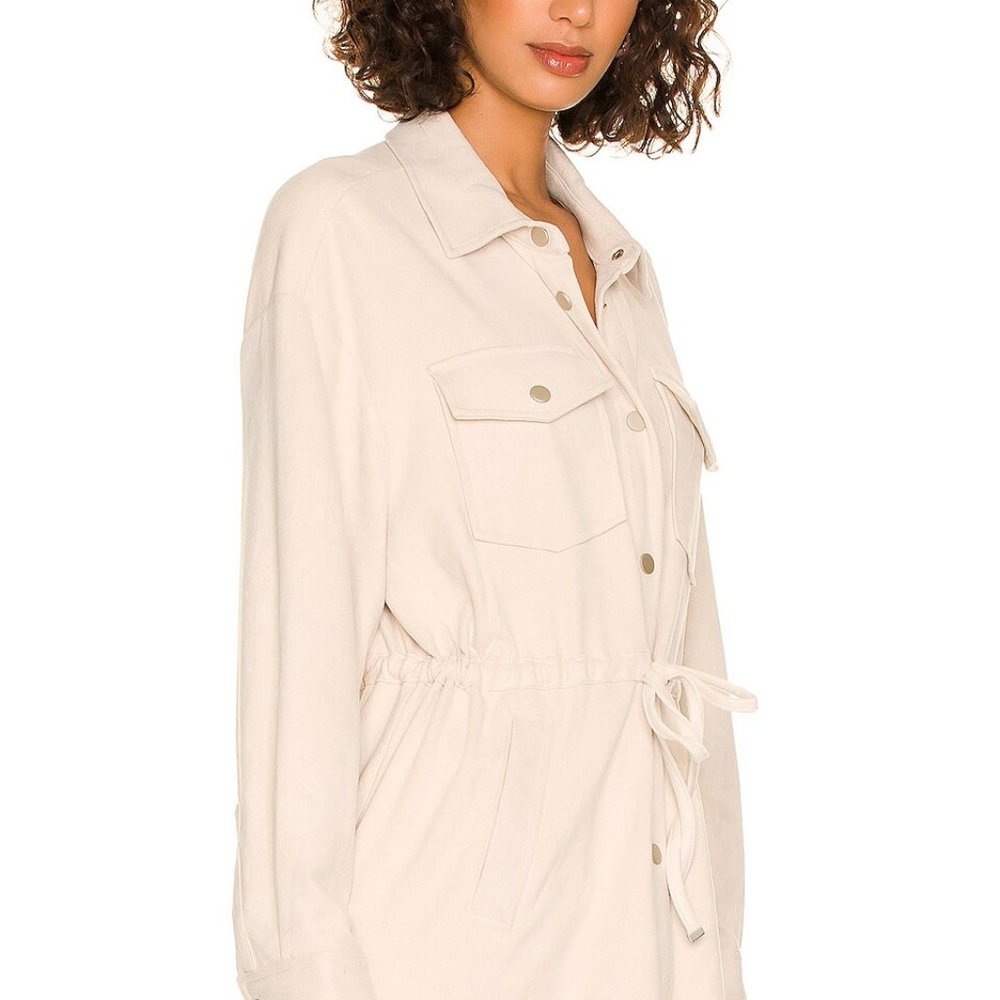 Blank NYC Let Me Know Shirt, Beige  Faux Suede Leather Shacket, NWT